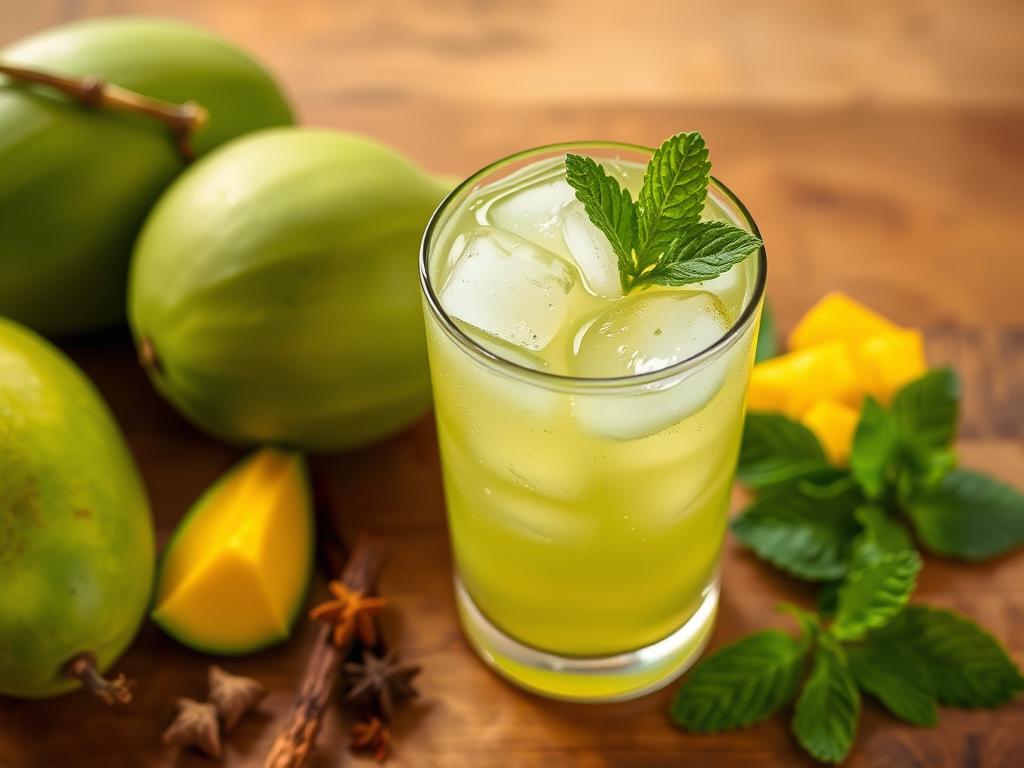 10 Healthy Summer Drinks for Energy and Immunity | Refreshing Recipes | 8 Aam Panna (Green Mango Cooler) with mint garnish