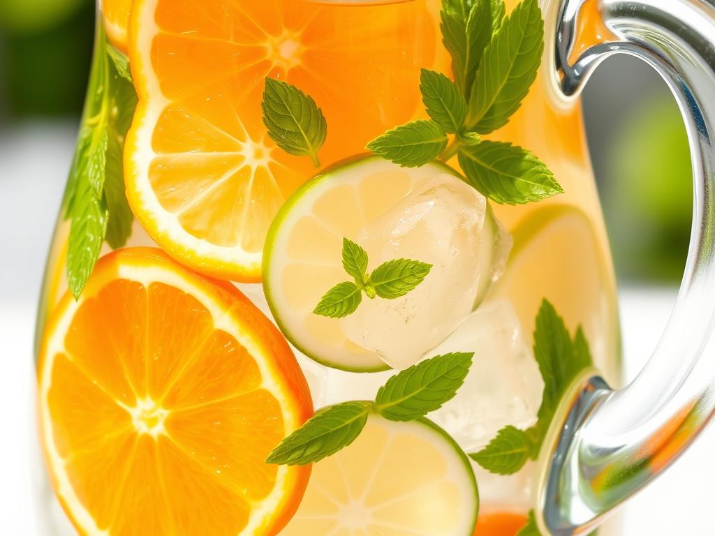 10 Healthy Summer Drinks for Energy and Immunity | Refreshing Recipes | 11 Citrus mint infused water with orange, lemon slices and mint leaves