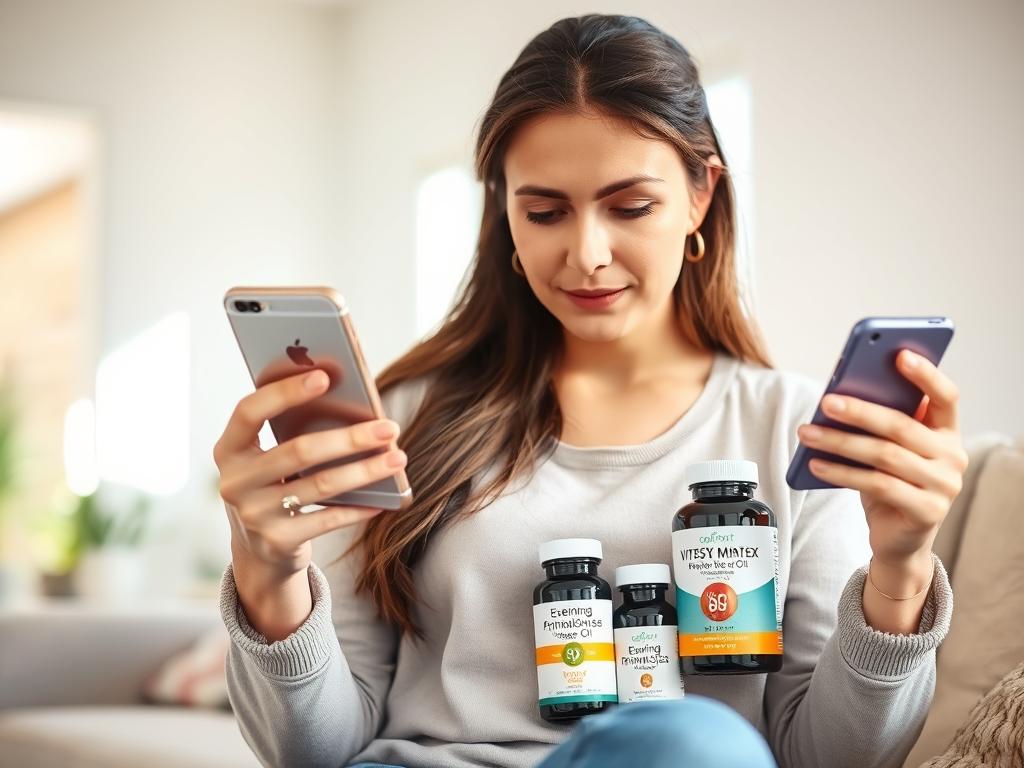 Woman tracking PMS symptoms and reviewing supplement options - Best Femtech Supplements 2025