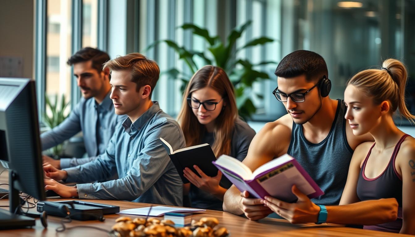 Diverse group of people representing the main user demographics for nootropic mushrooms