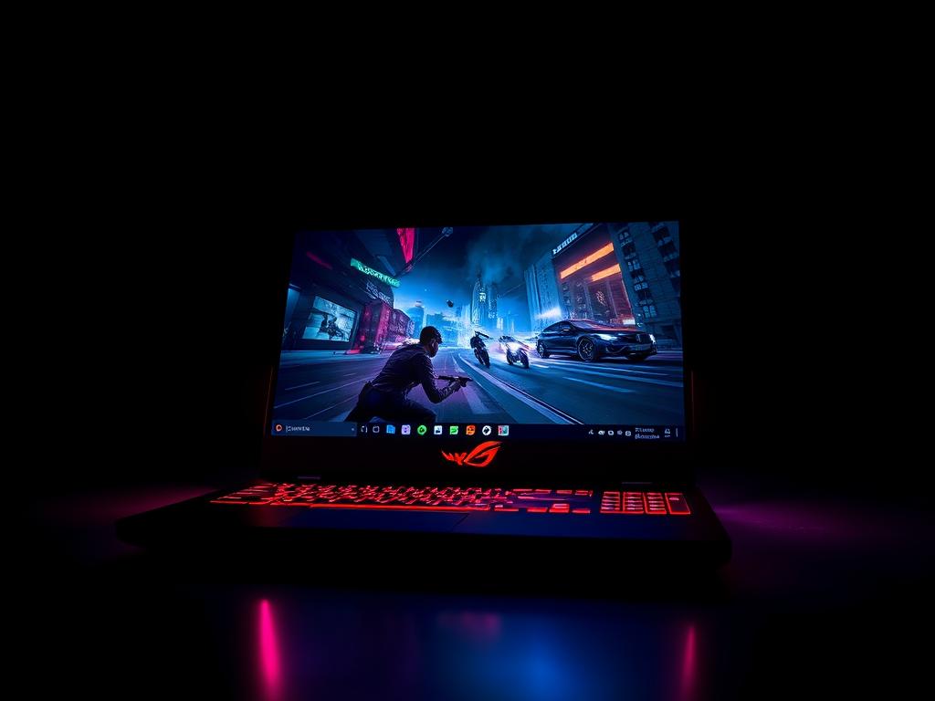 ASUS ROG Strix Scar 18 gaming laptop with RGB lighting
