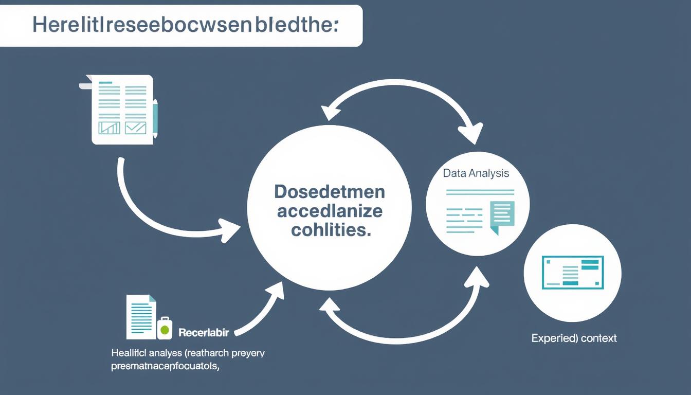 Visual representation of health and wellness research analysis process