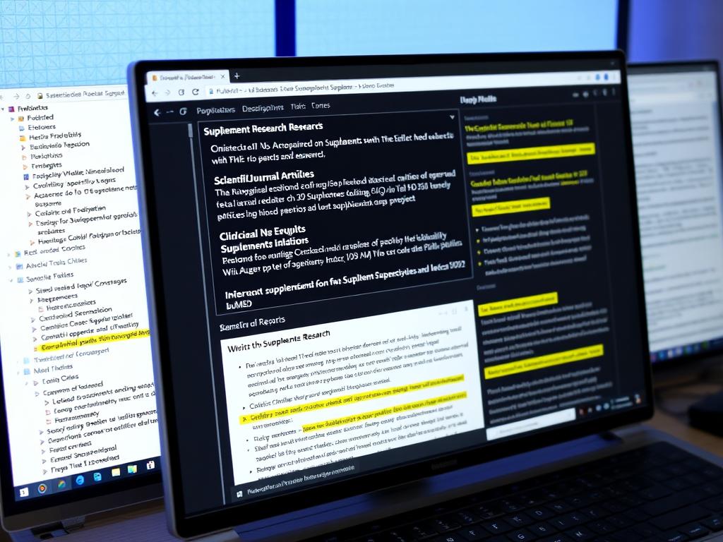 Scientific Review Process showing research databases and journal articles