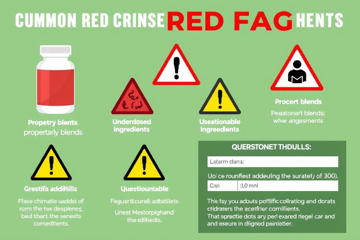 Scientific Review Process showing red flags in supplement formulations