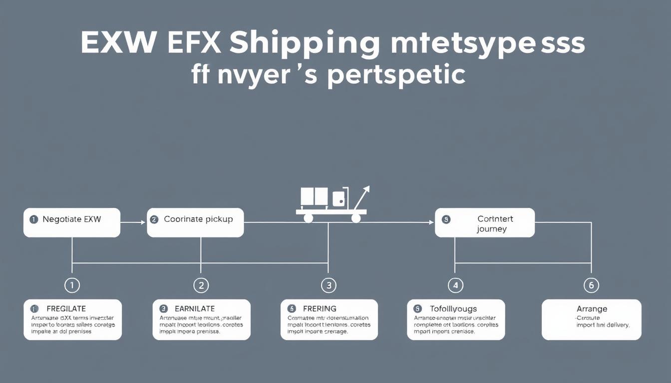 Step-by-step EXW in shipping process flowchart
