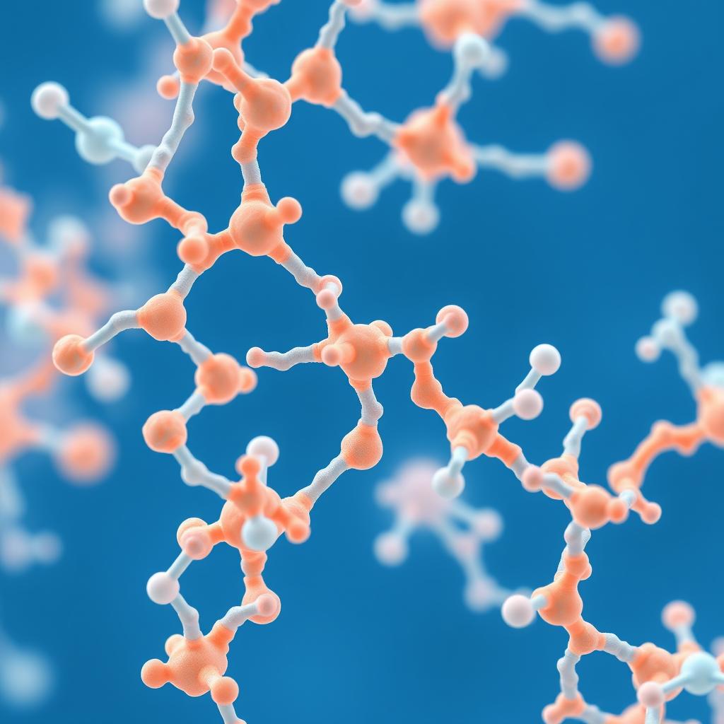 Microscopic view of chitosan molecules showing their structure