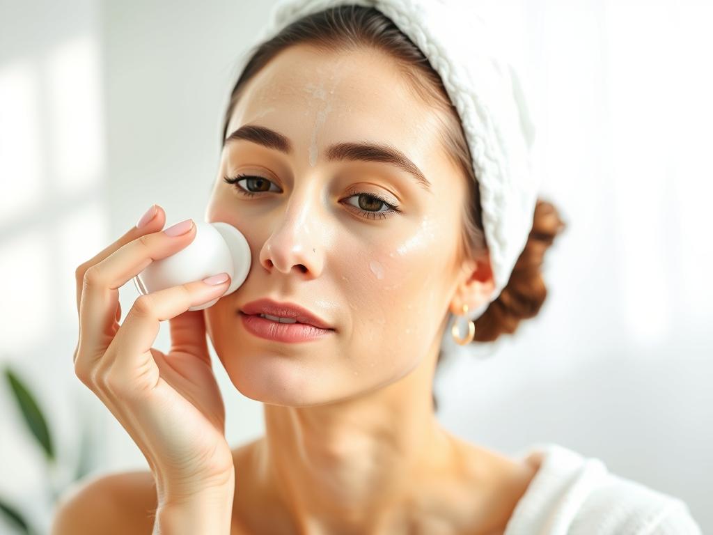 Applying moisturizer after chitosan mask treatment
