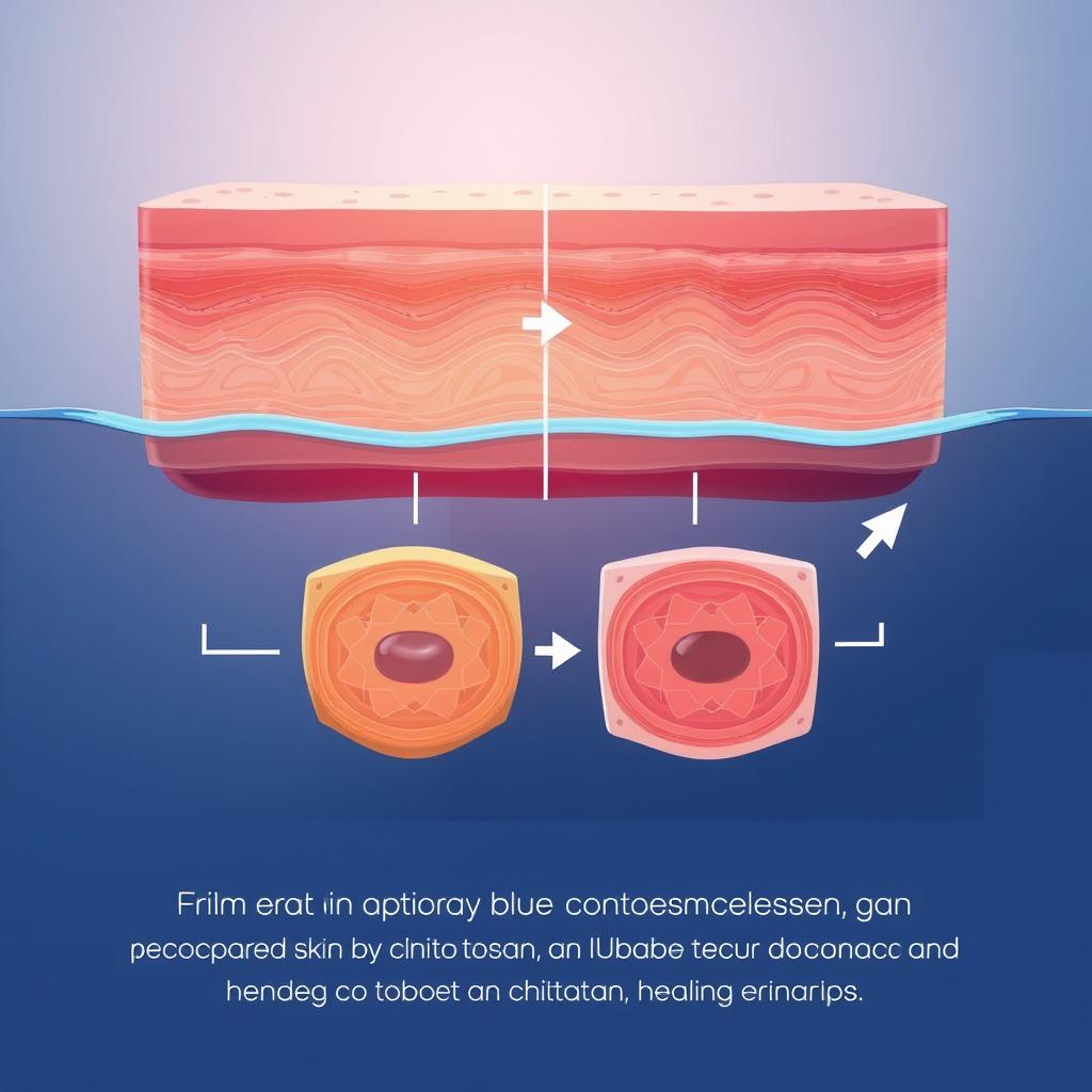 Skin healing process accelerated by chitosan