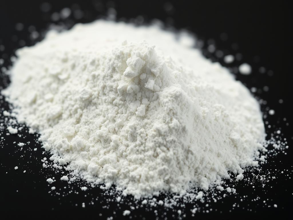 Close-up of chitosan powder derived from crustacean shells