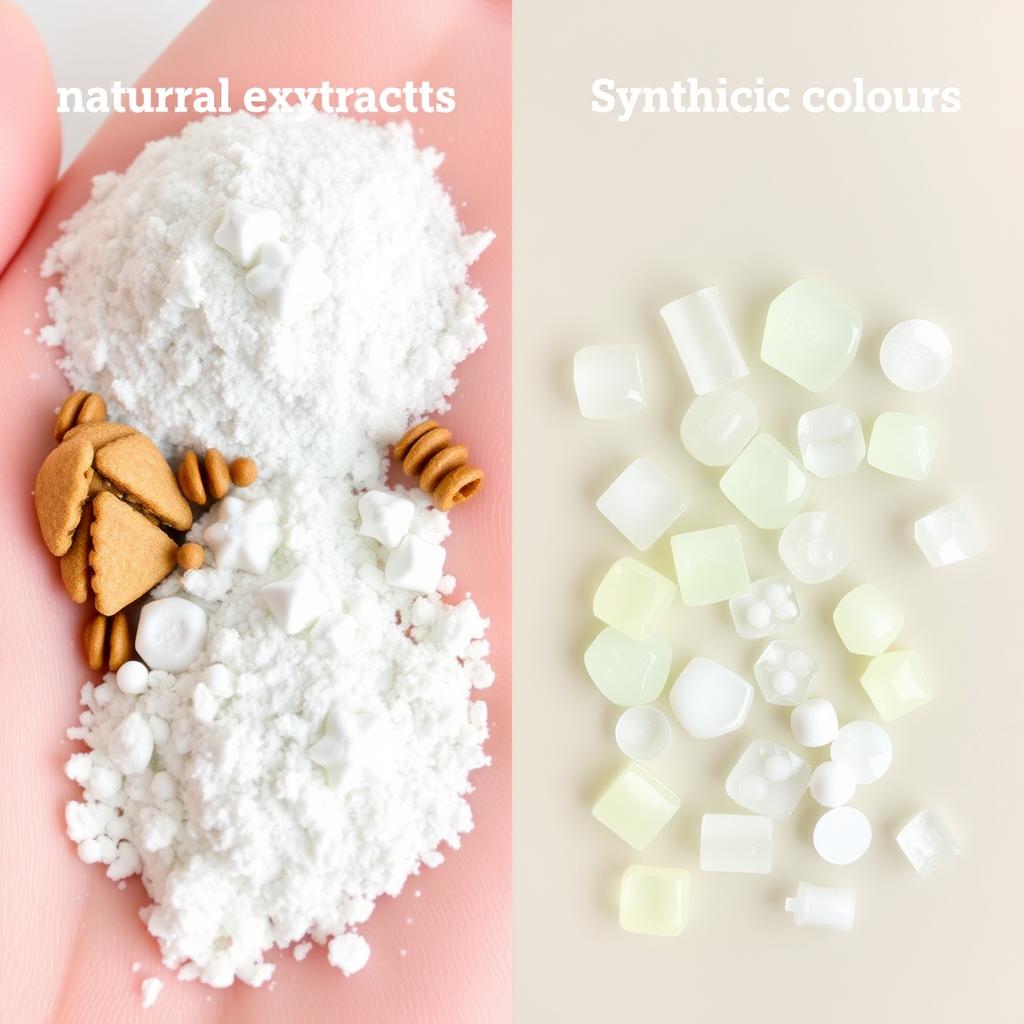 Comparison of natural vs synthetic jelly bath powder ingredients