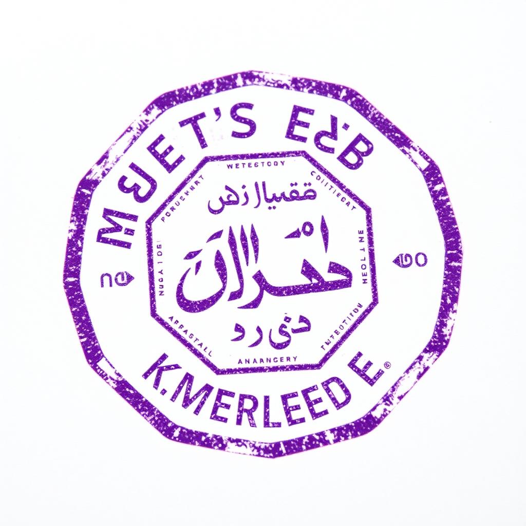 ختم بنفسجي سداسي على لحم مستورد يوضح أنواع اختام اللحوم في مصر