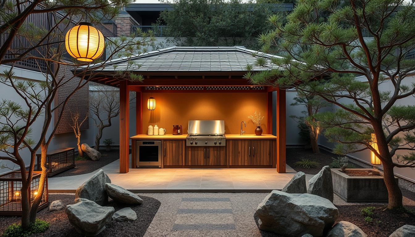 japanisch inspirierte outdoor-küche
