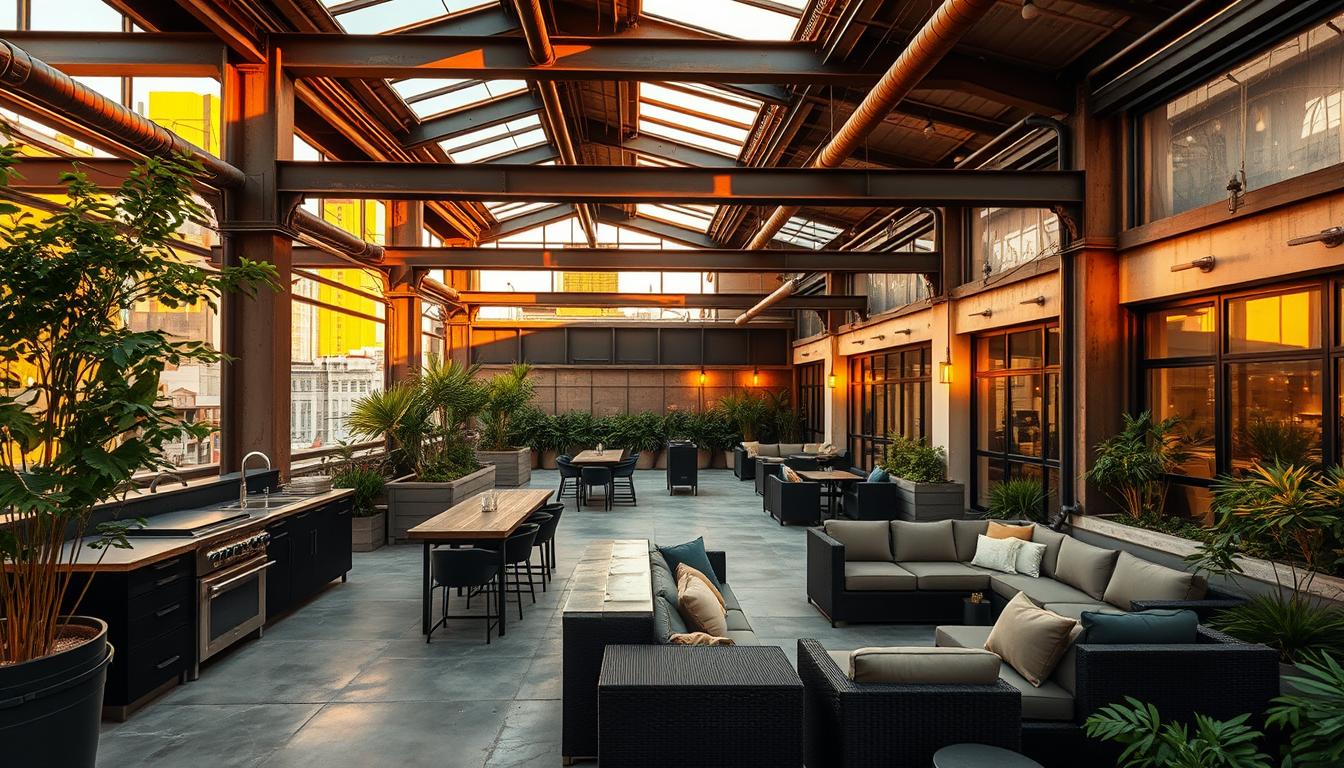 Industrielles Loft-Design für urbane Dachterrassen