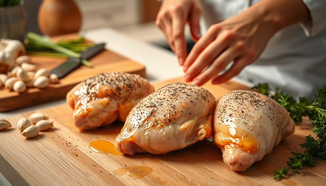 garlic roasted chicken thighs preparation