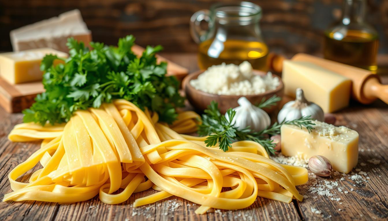 homemade fettuccine pasta ingredients