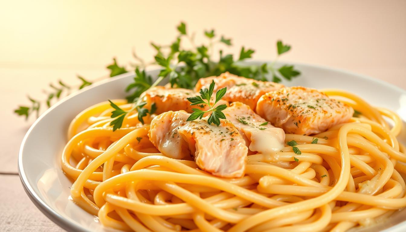 Creamy Garlic Salmon Pasta