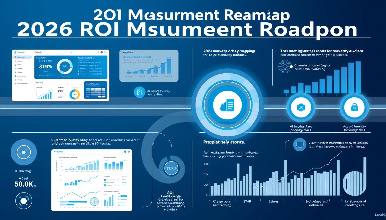 2026 ROI Measurement Roadmap visualization showing the integration of AI analytics and traditional metrics