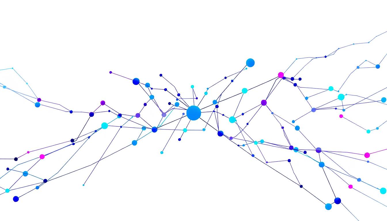 Neural network visualization showing deep learning for artificial intelligence programs