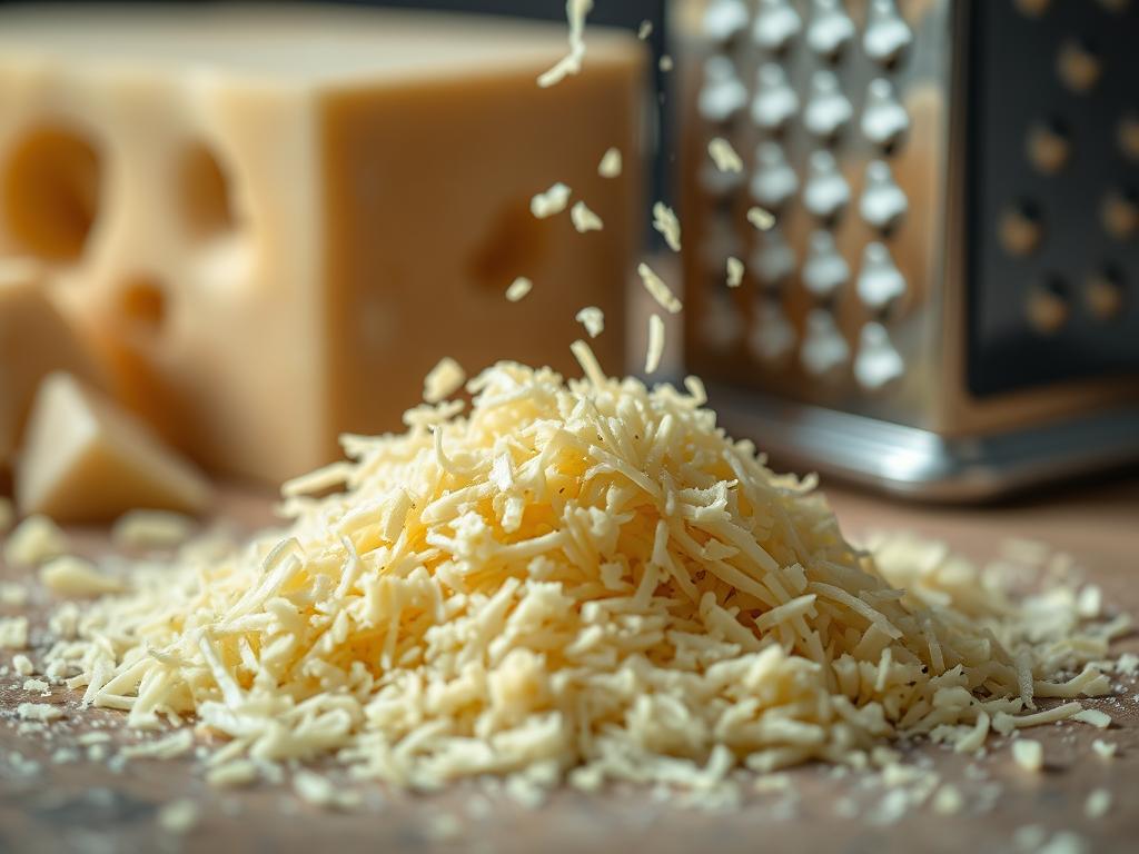 Freshly grated parmesan cheese for Creamy Garlic Parmesan Pasta