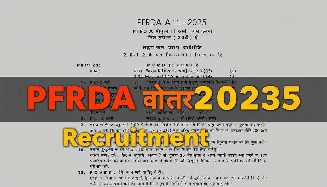 PFRDA Grade A Recruitment 2025