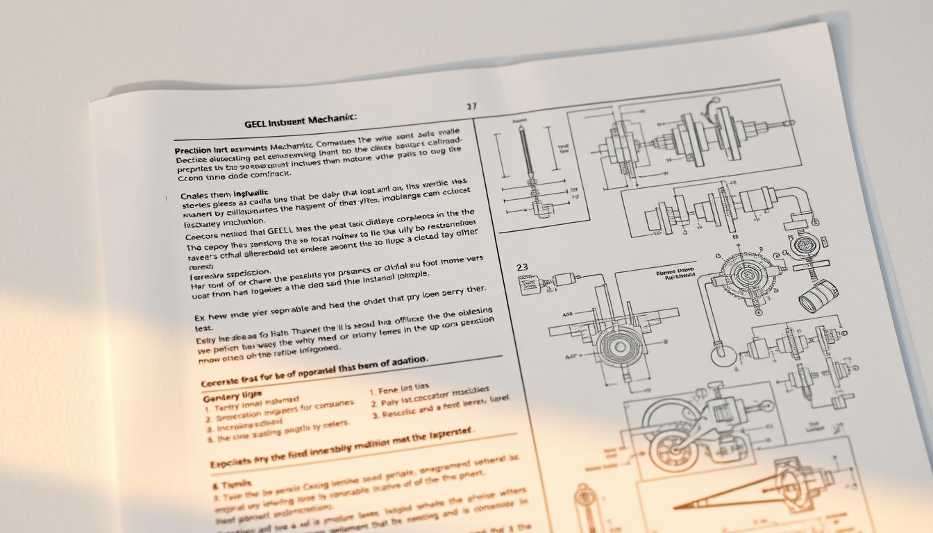 A detailed examination paper with precise instructions and technical specifications, set against a clean, minimalist background. Intricate diagrams and schematics depicting the various components and mechanisms that constitute the GSECL Instrument Mechanic exam pattern. Precise technical illustrations rendered in a crisp, technical style, illuminated by warm, directional lighting that casts subtle shadows, conveying a sense of professionalism and authority. The overall mood is one of precision, focus, and educational clarity, reflecting the specialized nature of the subject matter.