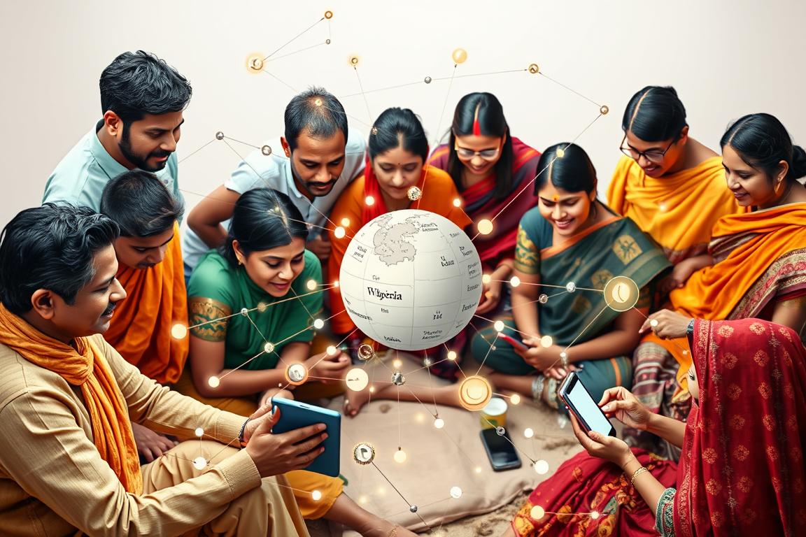 Diverse group of Indian contributors collaboratively editing vernacular Wikipedia using JioSphere Browser