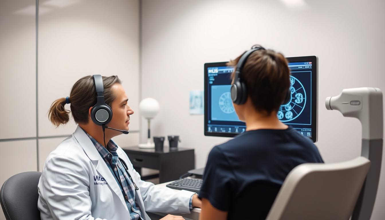 Medical professional using the Metatron Hunter 4025 NLS with a patient