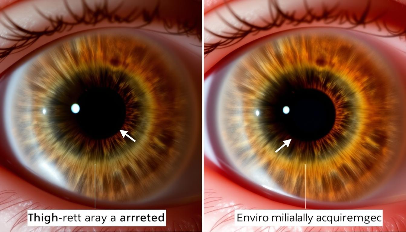 Comparison of inherited vs acquired markers in left iris analysis