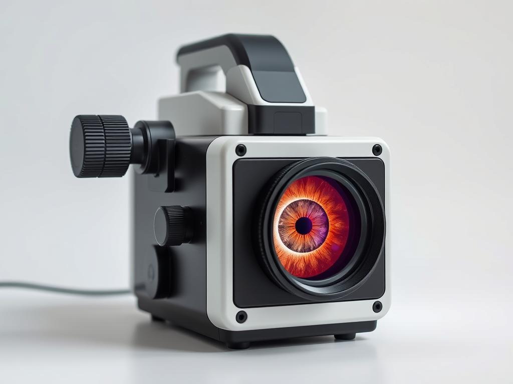 High-resolution iridology camera capturing detailed iris images