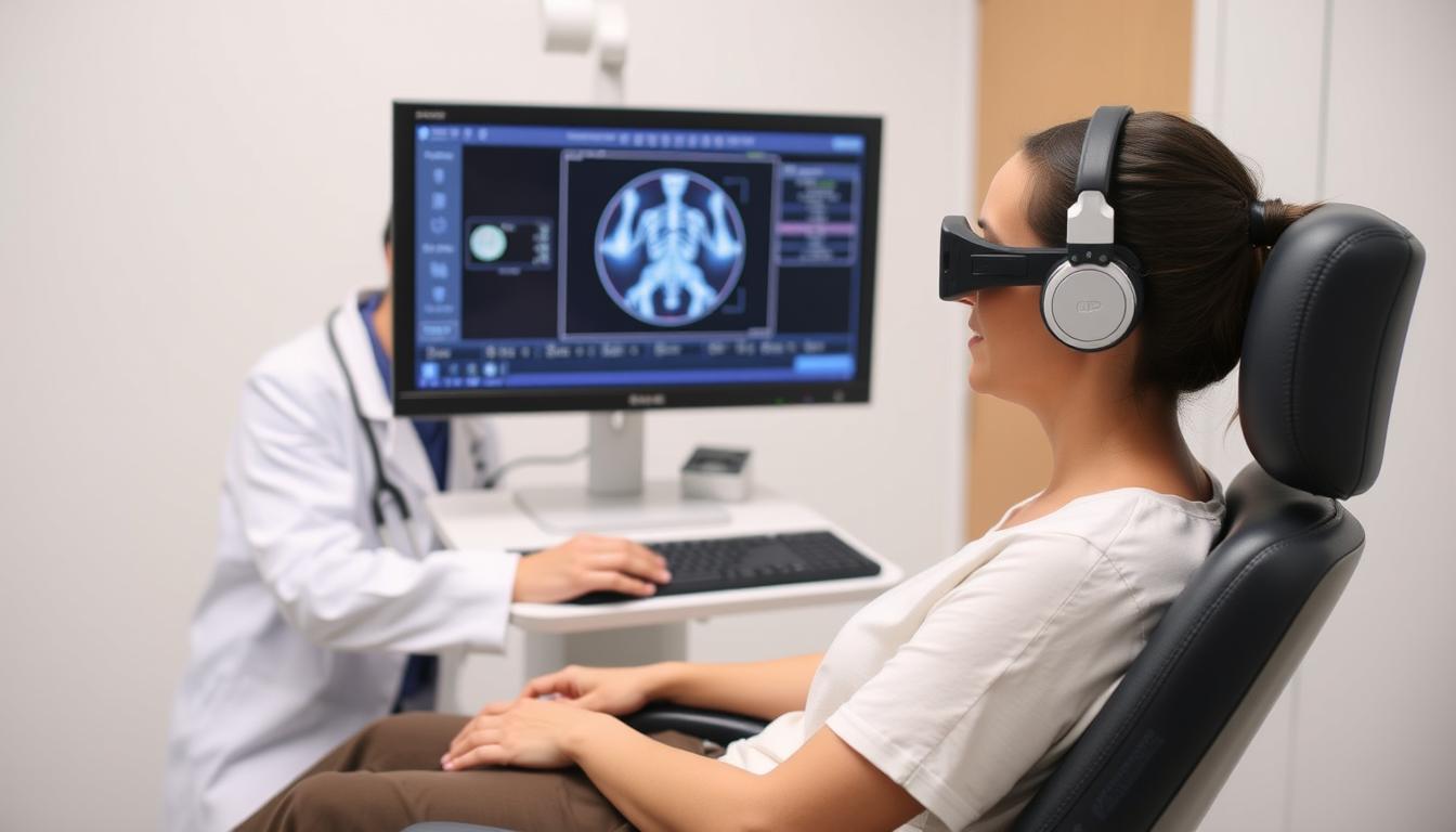 Patient undergoing Metatron Hunter 4025 NLS scan