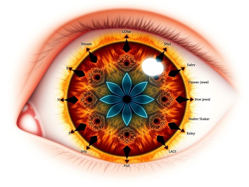Rayid iridology model showing personality patterns in the iris