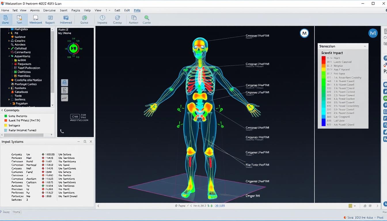 3D body scan showing stress impact on multiple systems