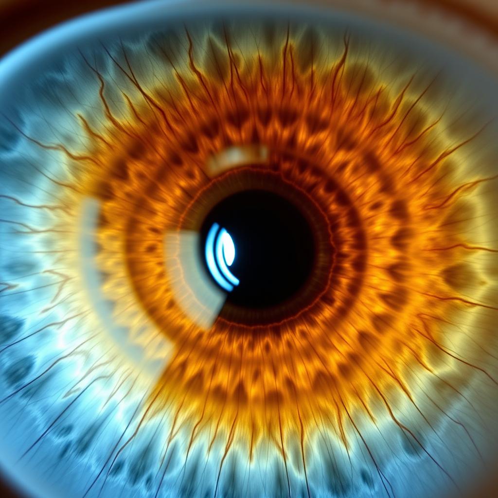 Iris showing stress patterns that preceded clinical diagnosis of adrenal fatigue