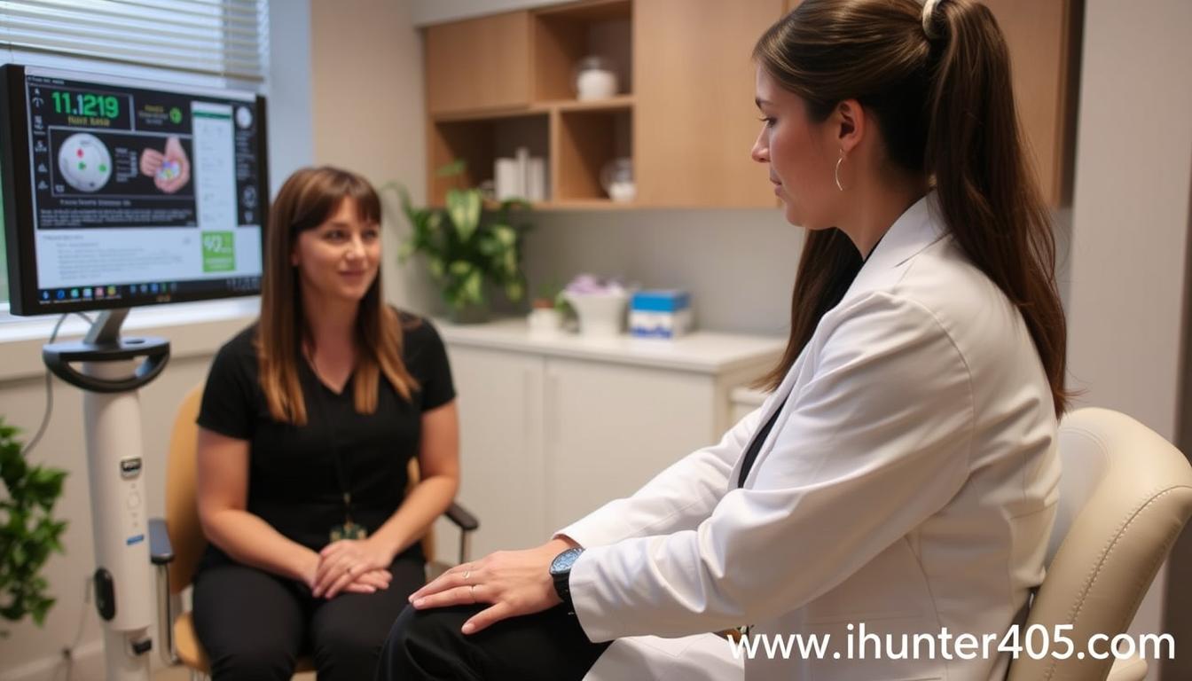 Nutritionist using Metatron Hunter 4025 NLS in a professional setting