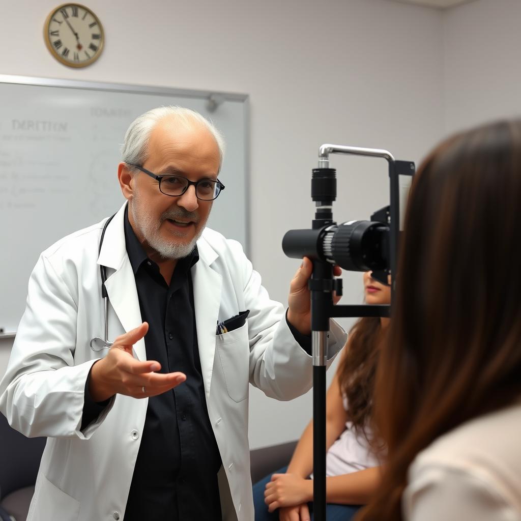 Profesor experimentado en una escuela de iridología