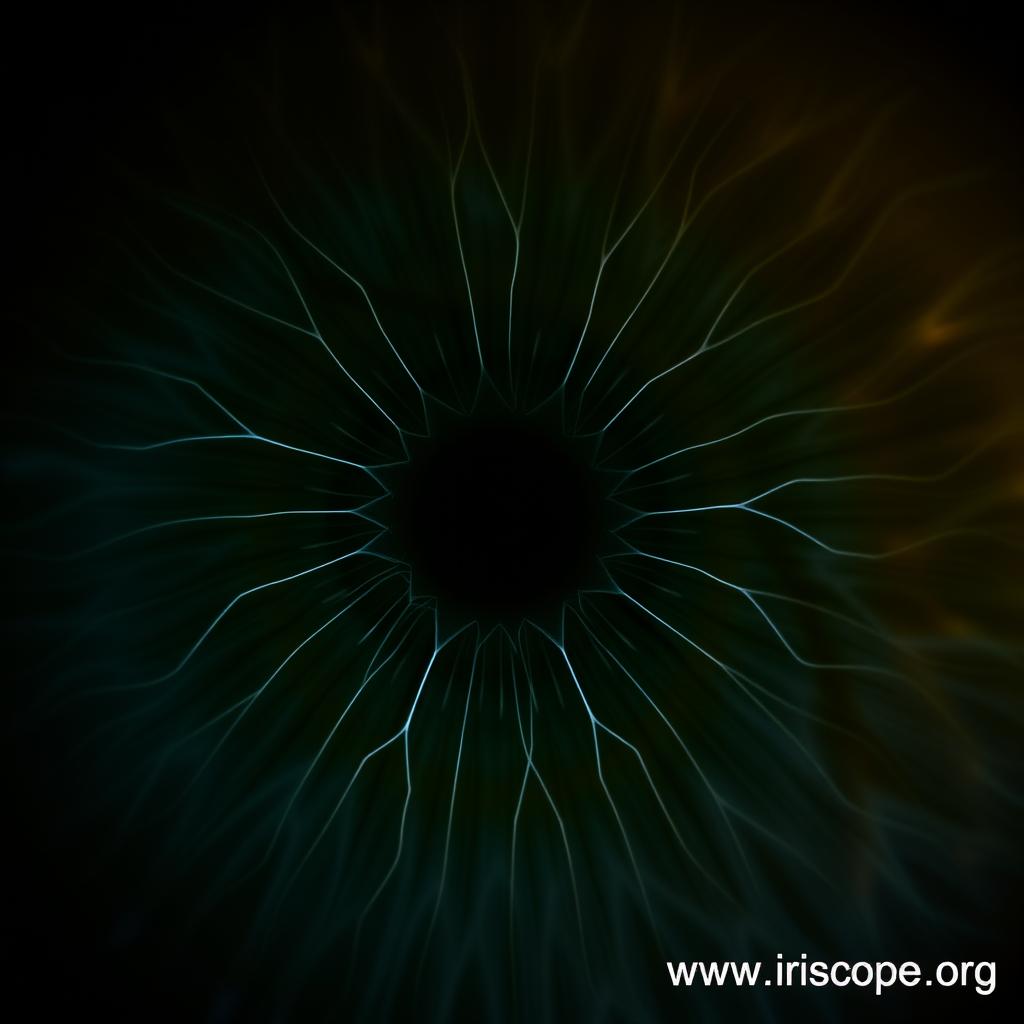 Nerve rings in iris indicating nervous system stress