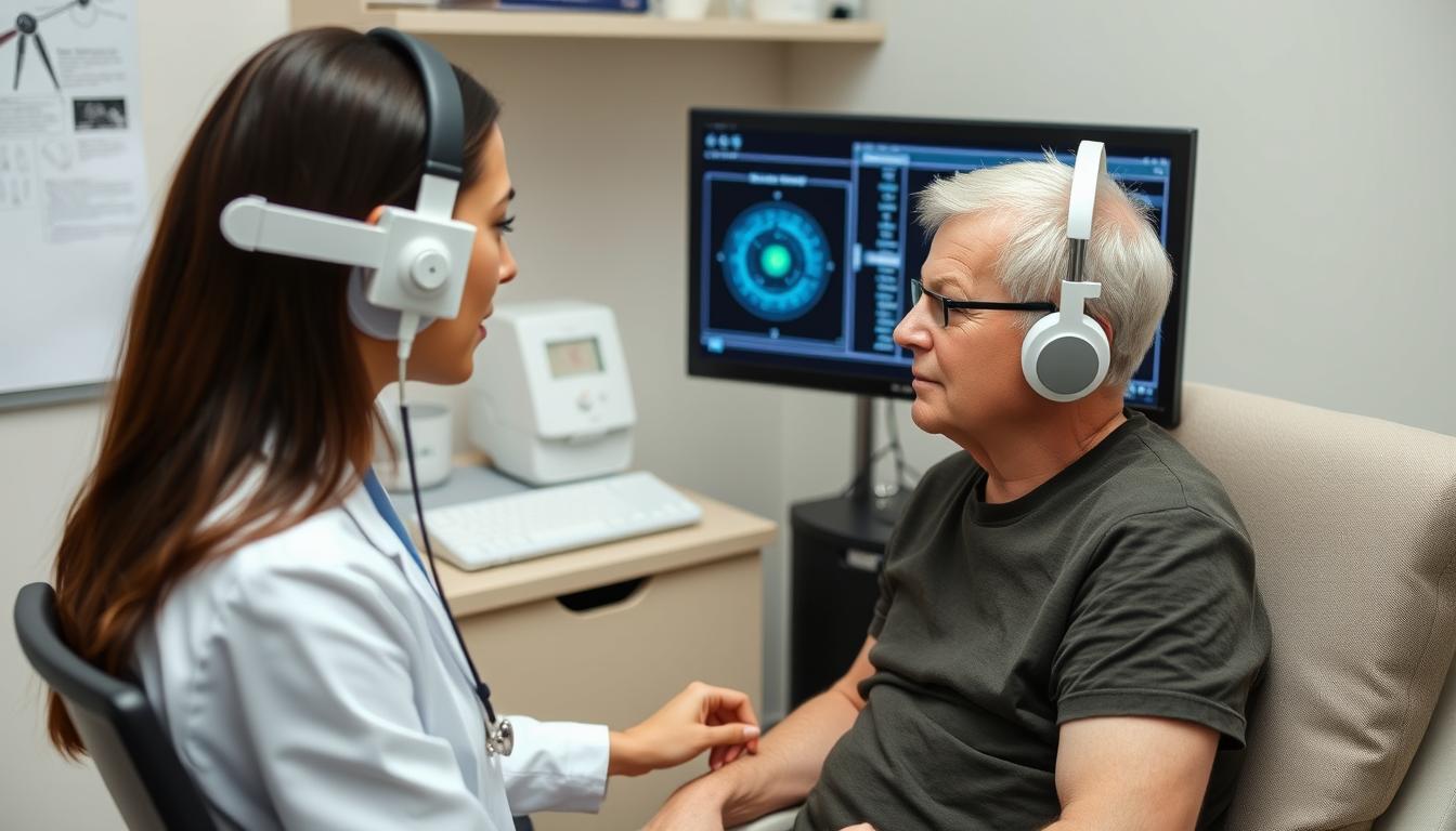 Patient receiving Metatron Hunter 4025 NLS assessment