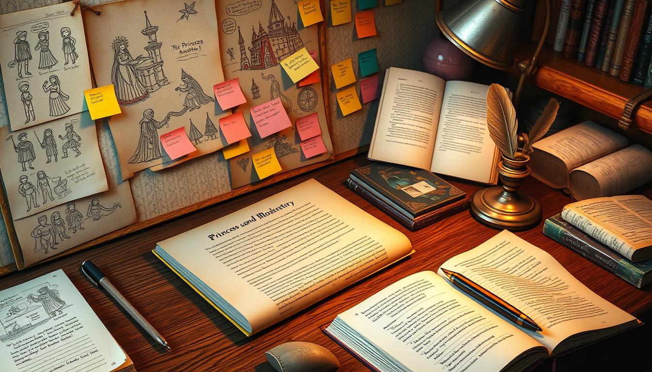 Creative writing process for developing a princess and monster story