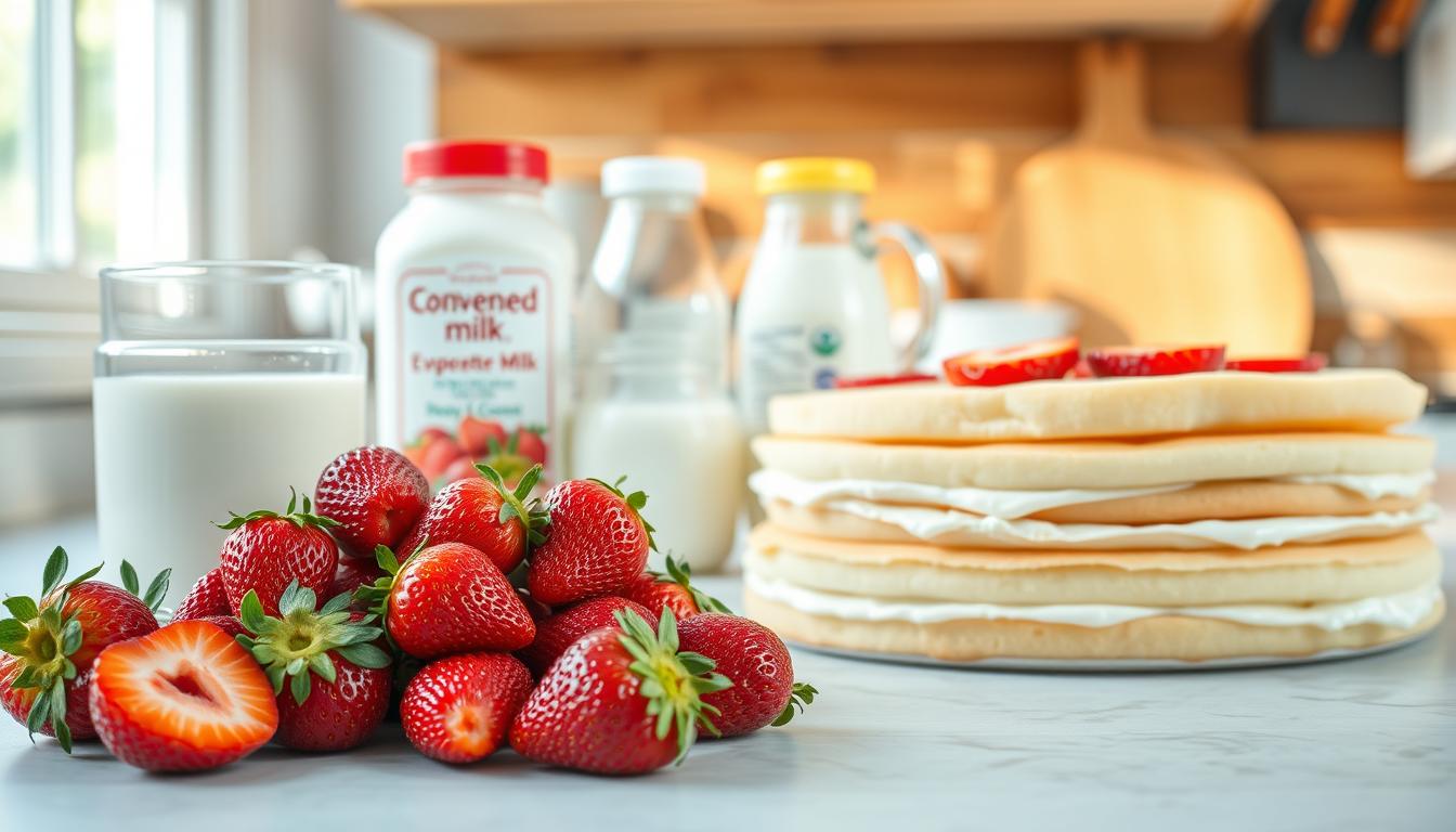strawberry tres leches cake ingredients