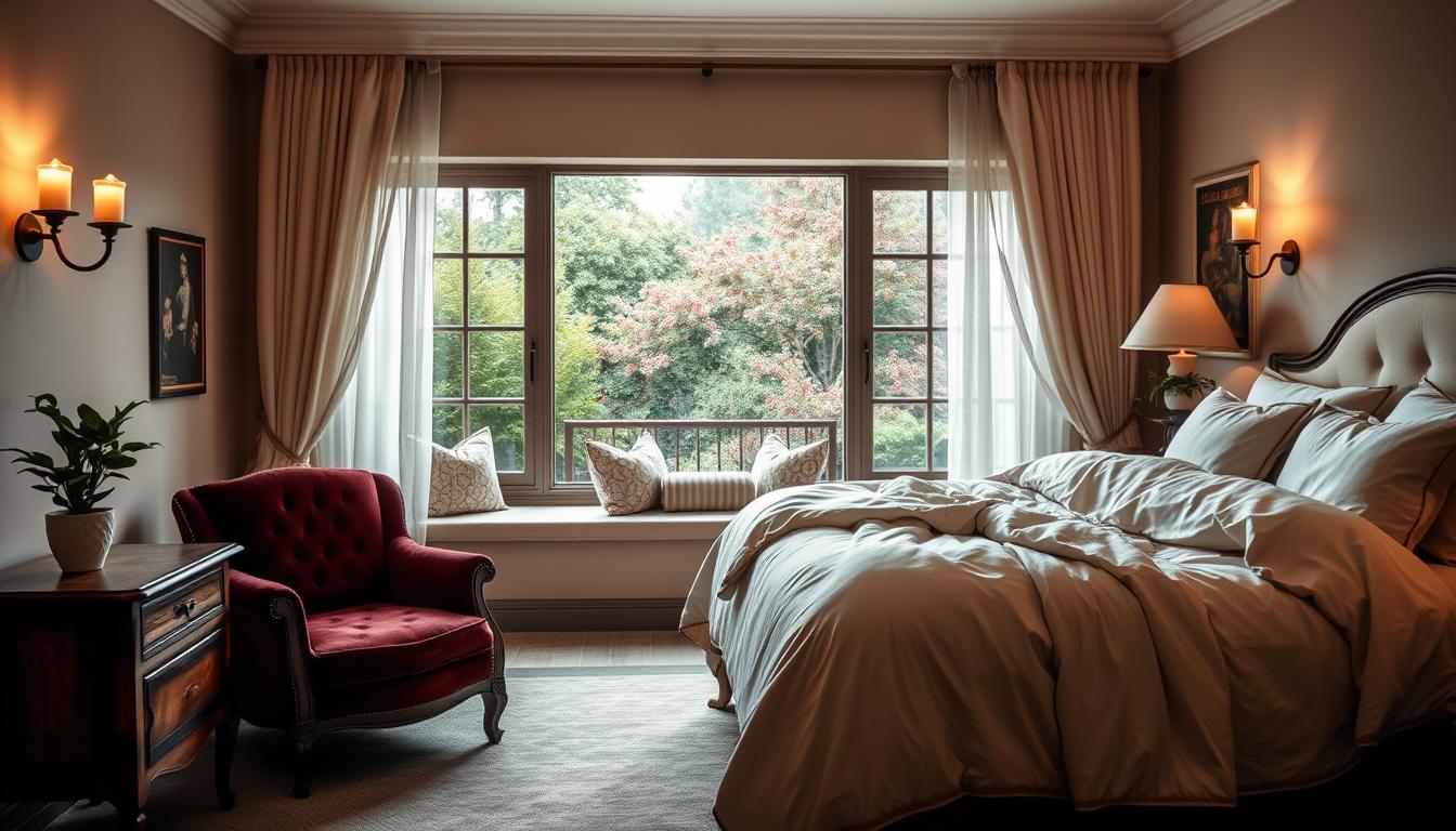 romantic bedroom furniture arrangement