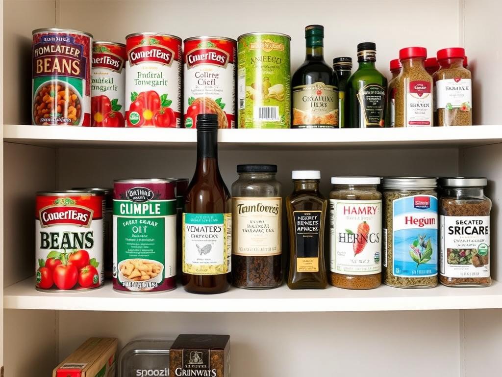 Healthy Grocery List: 50+ Affordable Foods 6 | eat move healthy Budget-friendly pantry staples including canned goods, oils, and spices