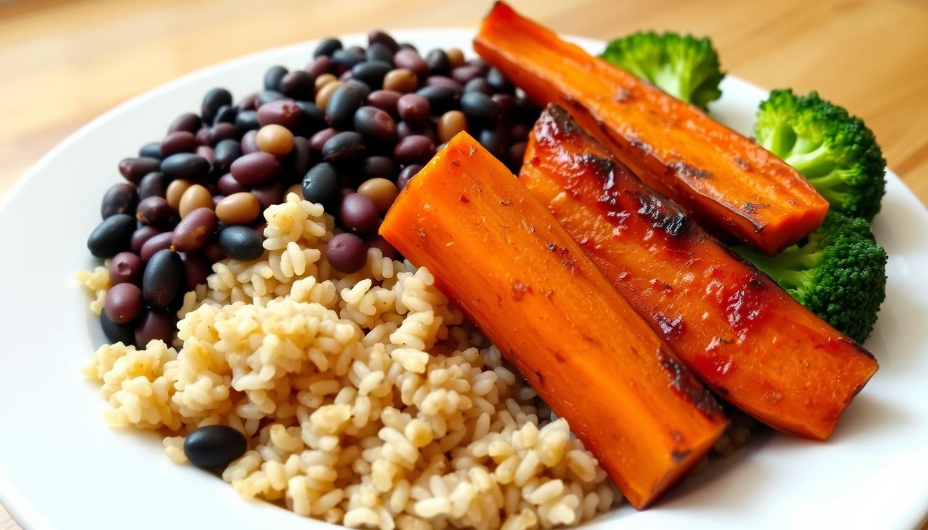 Healthy Grocery List: 50+ Affordable Foods 8 | eat move healthy Budget-friendly healthy meal of rice, beans, and vegetables
