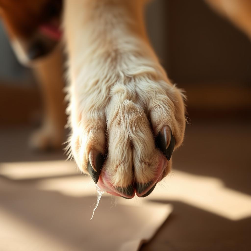 cachorro lambendo a pata