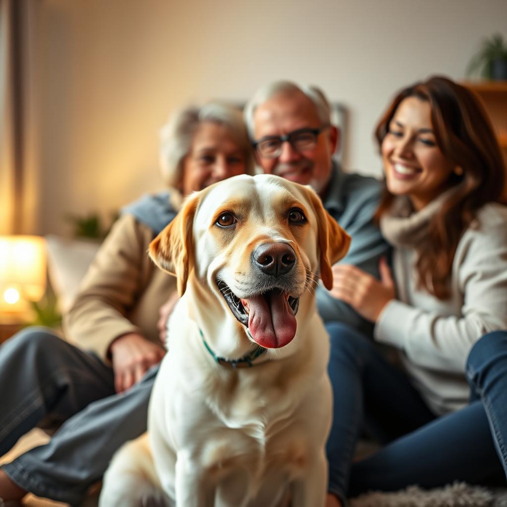 Labrador Retriever com família
