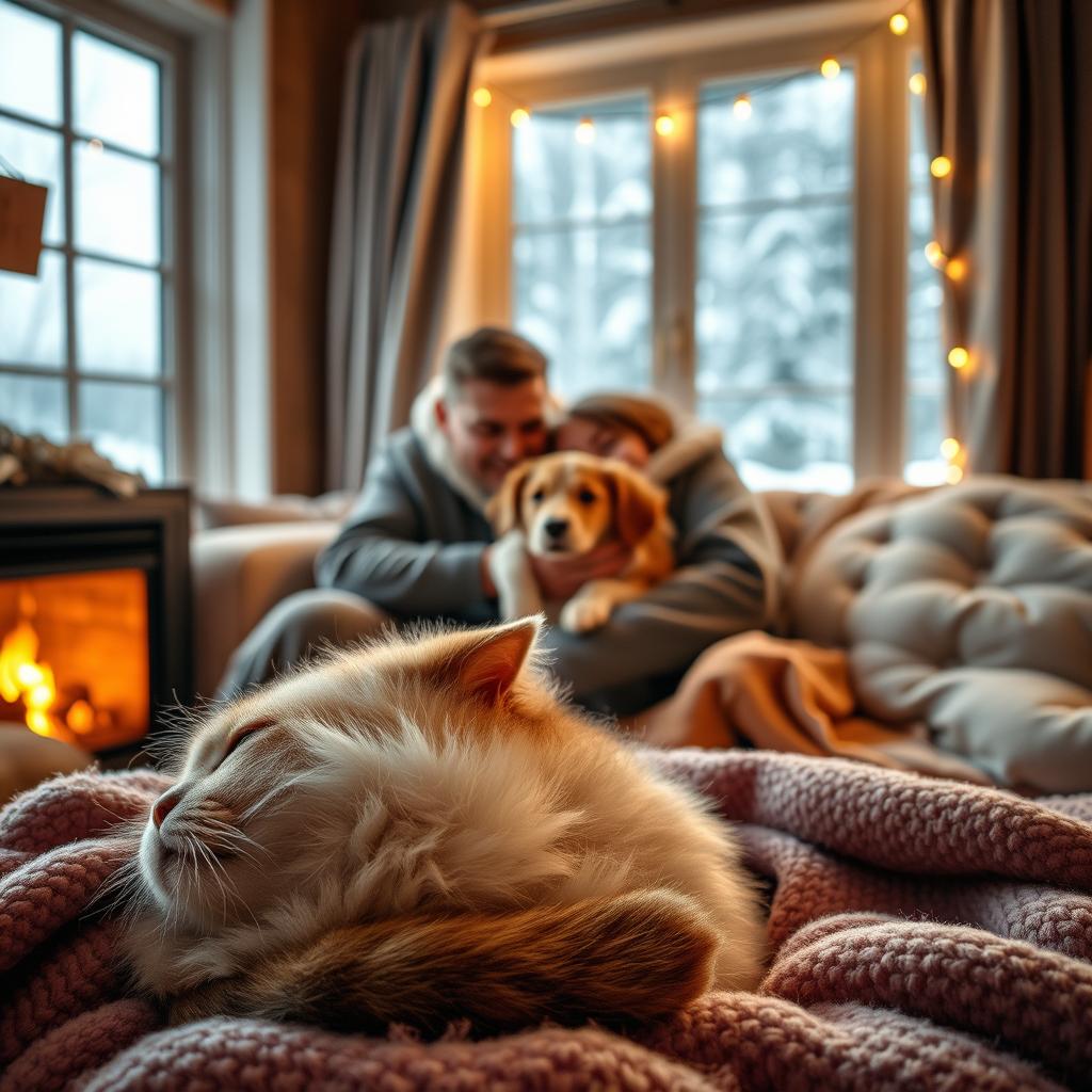 animais de estimação aquecidos no inverno
