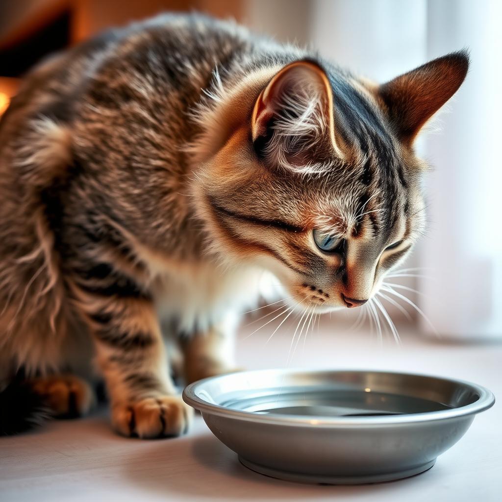 gatos idosos ou doentes bebendo água