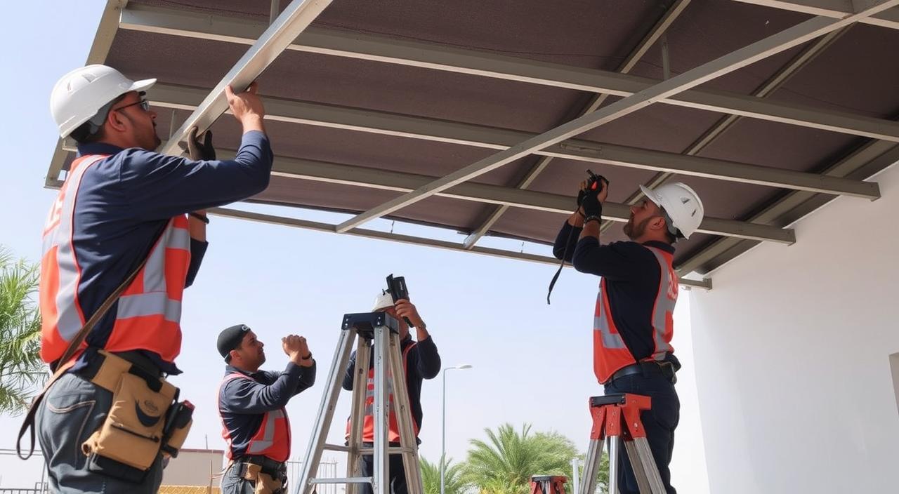 فريق تركيب مظلات المدينة المنورة