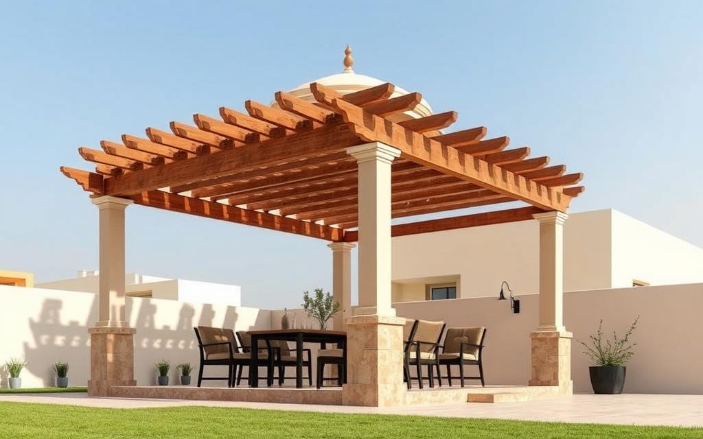 تصميم مظلات وبرجولات للحدائق في جدة