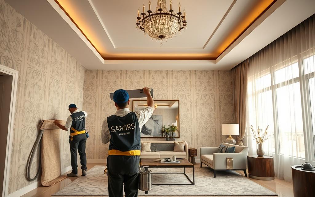 تركيب ورق جدران