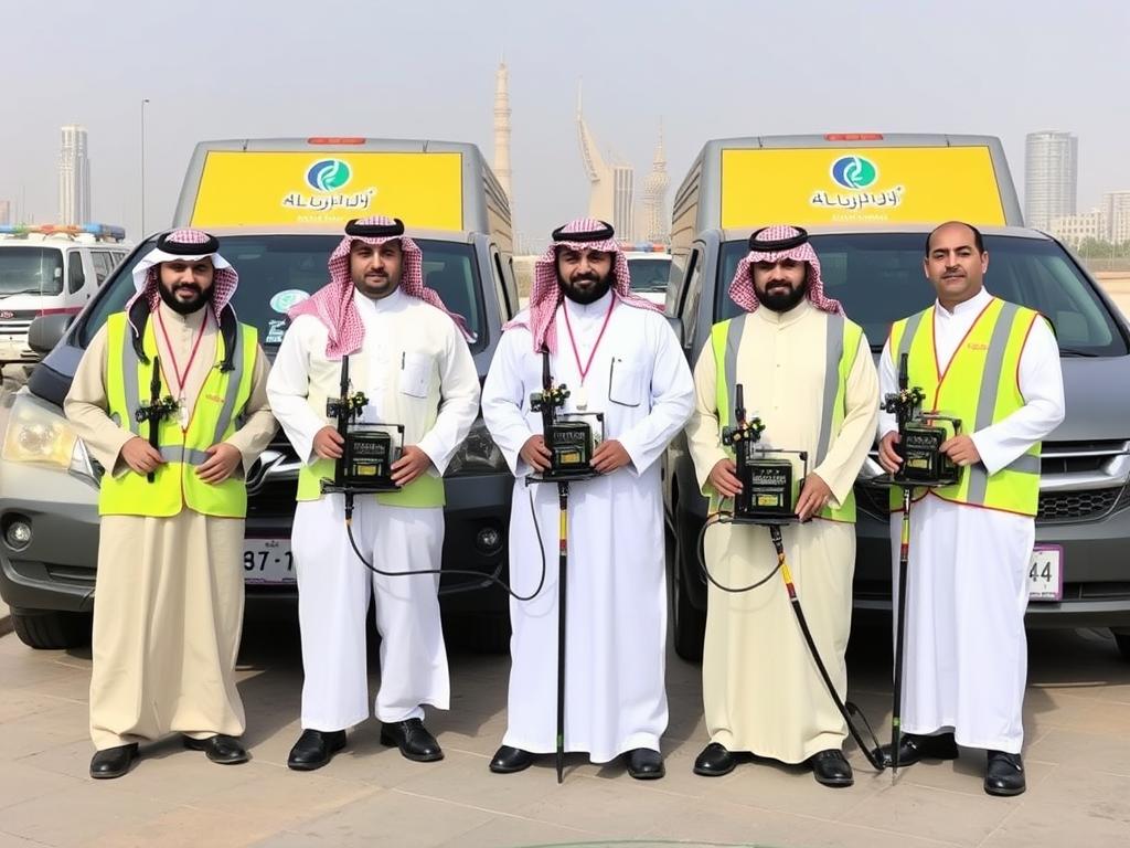 فريق كشف تسربات المياة بالرياض